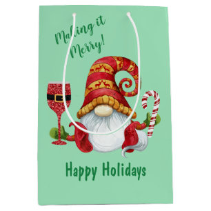 Weihnachts-Party Gnome Mittlere Geschenktüte