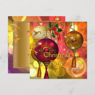 Weihnachts-Party Gold Gelb Grün Weihnachten Weihna Einladung