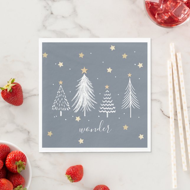 Weihnachts Party Gold Stars Blue Serviette (Beispiel)