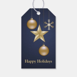 Weihnachts-Party Golden Ornament Navy Geschenkanhänger