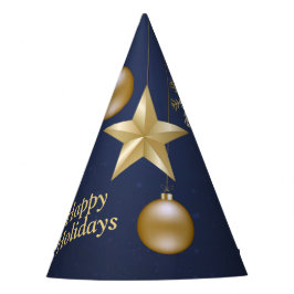 Weihnachts-Party Golden Ornament Navy Partyhütchen