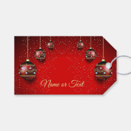 Weihnachts-Party Golden Red Winter Holidays Geschenkanhänger