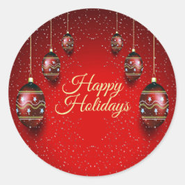 Weihnachts-Party Golden Red Winter Holidays Runder Aufkleber
