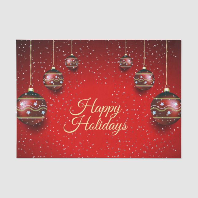 Weihnachts-Party Golden Red Winter Holidays Seidenpapier (Vorderseite)