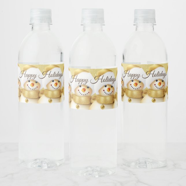 Weihnachts-Party Golden Snowman Schneeflocken (Flaschen)