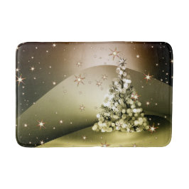 Weihnachts-Party Golden Tree Shiny Sparkle Badematte