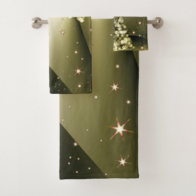 Weihnachts-Party Golden Tree Shiny Sparkle Badhandtuch Set (Insitu)