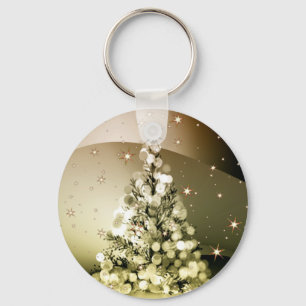 Weihnachts-Party Golden Tree Shiny Sparkle Schlüsselanhänger