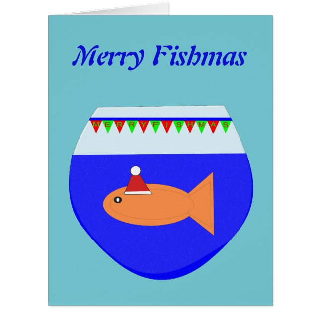 Weihnachts-Party Goldfish Custom Card (Vorderseite)