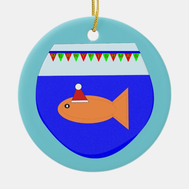 Weihnachts-Party Goldfish Custom Ornament (Vorne)