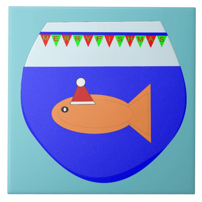Weihnachts-Party Goldfish Custom Tile Fliese (Vorderseite)