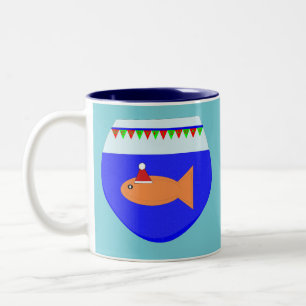 Weihnachts-Party Goldfish-Tasse Zweifarbige Tasse