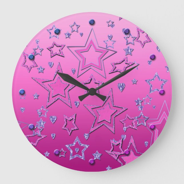 Weihnachts Party Gradienten Glitzer Glanz Konfetti Große Wanduhr (Vorderseite)
