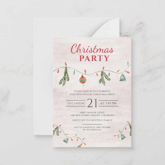 Weihnachts-Party Happy Holidays Jährliche Familie Mitteilungskarte (Vorderseite)