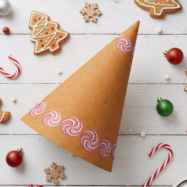 Weihnachts Party Hat Gingerbrett Peppermint Editio Partyhütchen (Planning a Gingerbread Lane party? These candy swirl hats are the perfect accessory )