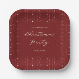 Weihnachts-Party in Rot und Creme Stars Pappteller
