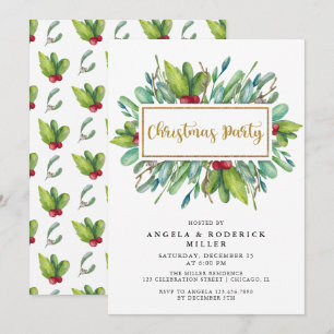 Weihnachts-Party in Rot und Grün Einladung