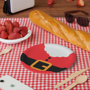 Weihnachts-Party in Rot und Weiß im Weihnachtsmann Pappteller