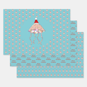 Weihnachts-Party Jellyfish Custom Geschenkpapier Set