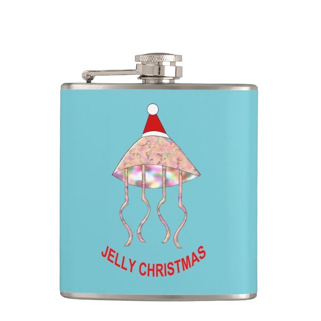 Weihnachts-Party Jellyfish-Flasche Flachmann (Vorderseite)