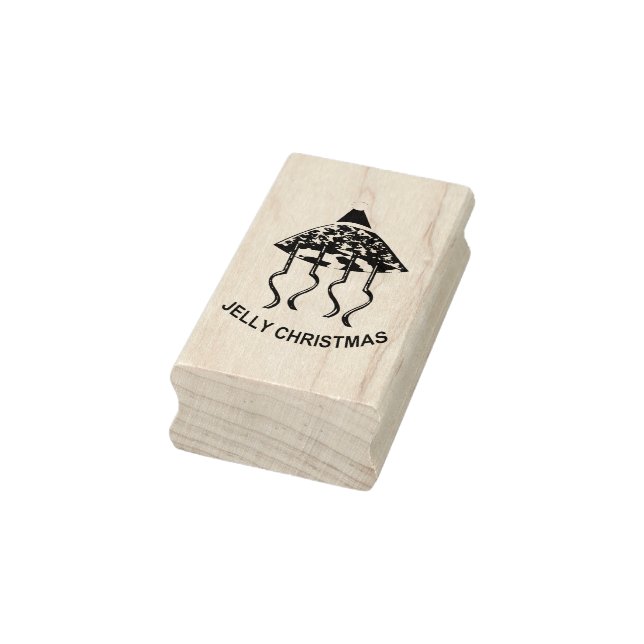 Weihnachts-Party Jellyfish Wood Art Briefmarke Gummistempel (Stempel)