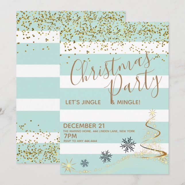 Weihnachts-Party Jingle und Mingle Einladung (Vorne/Hinten)