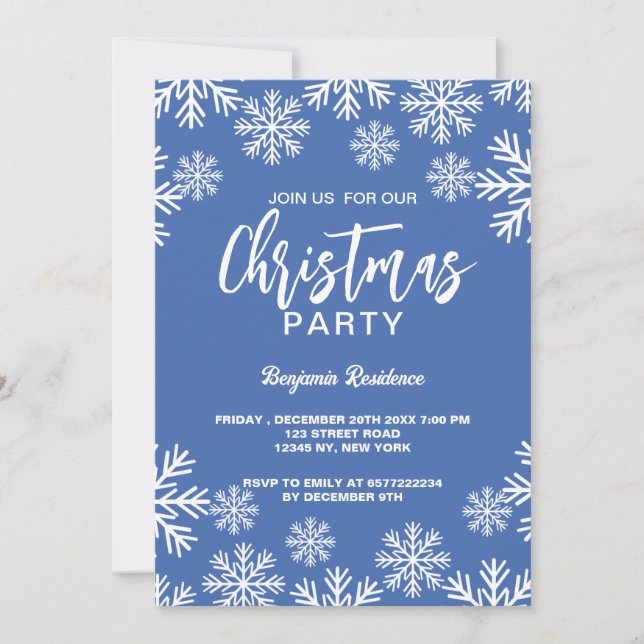 Weihnachts-Party laden 5" x 7" Foil Einladung (Vorderseite)