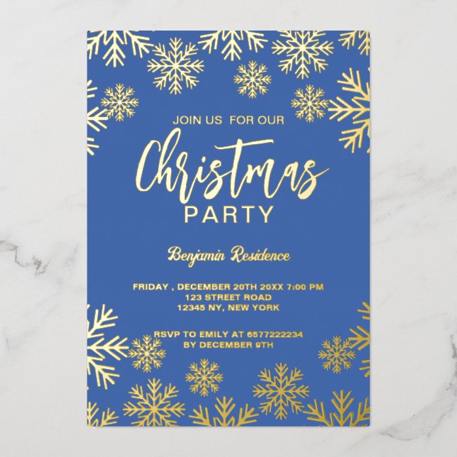 Weihnachts-Party laden 5" x 7" Foil Einladung (Vorderseite)