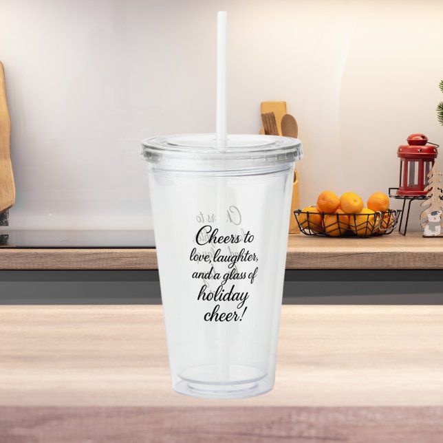 Weihnachts-Party Liebe Lachen jubeln Acryltrinkbecher (Von Creator hochgeladen)
