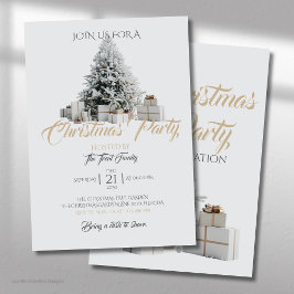 Weihnachts-Party mit Baum und Präsentationen Einla Einladung