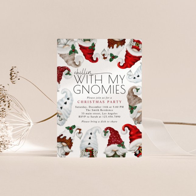 Weihnachts-Party mit meinen Gnomen Einladung (Von Creator hochgeladen)