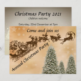 Weihnachts-Party mit Santa-Schlittenhirten Einladung