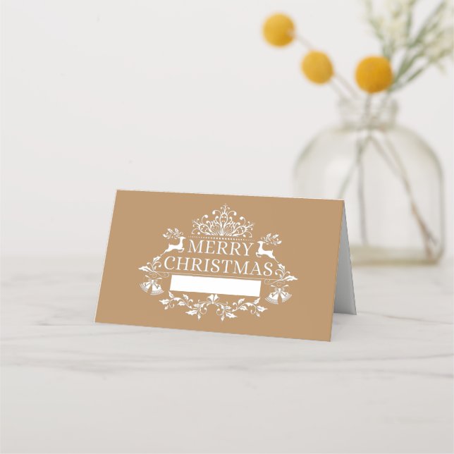 Weihnachts-Party Name Platzkarte-Golden Platzkarte (Vorderseite)