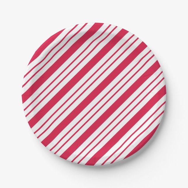 Weihnachts-Party Peppermint Candy Cane Paper Telle Pappteller (Vorderseite)