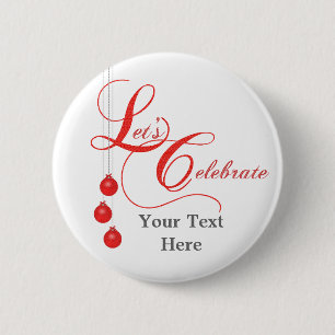 Weihnachts Party Red Lace Button