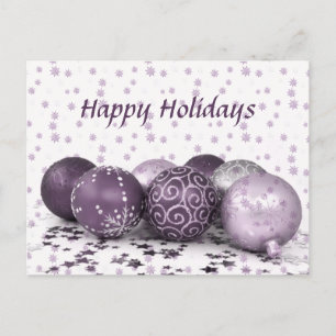 Weihnachts-Party Rosa Lila Ornamente Schneeflocke Postkarte