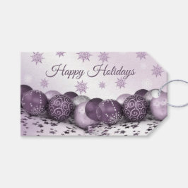 Weihnachts-Party Rosa Lila Ornamente Schneeflocken Geschenkanhänger