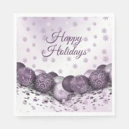 Weihnachts-Party Rosa Lila Ornamente Schneeflocken Serviette