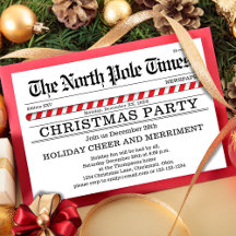 Weihnachts-Party Rot und Weiße Zeitung