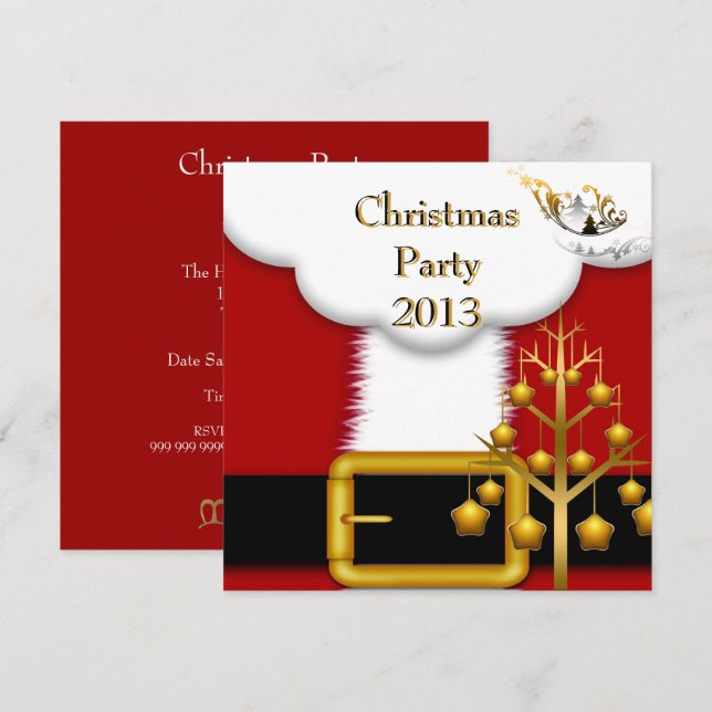 Weihnachts-Party Santa Anzug Einladung (Vorne/Hinten)