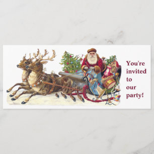 Weihnachts-Party Santa Schlitteneinladung Einladung