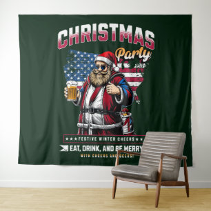 Weihnachts-Party Santa Tapesty Festlicher Deko Wandteppich