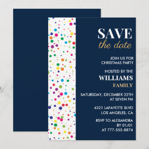 Weihnachts-Party Save the Date Confetti Einladung