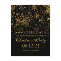 Weihnachts-Party Save the Date Goldsparkle