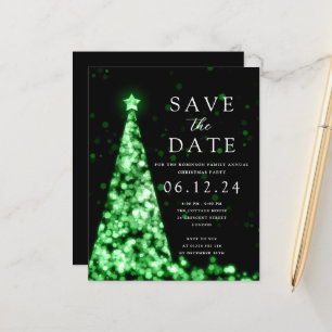 Weihnachts-Party Save the Date Tree Green Einladun