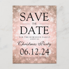 Weihnachts-Party Save the Date Winterkupfer Ankündigungspostkarte