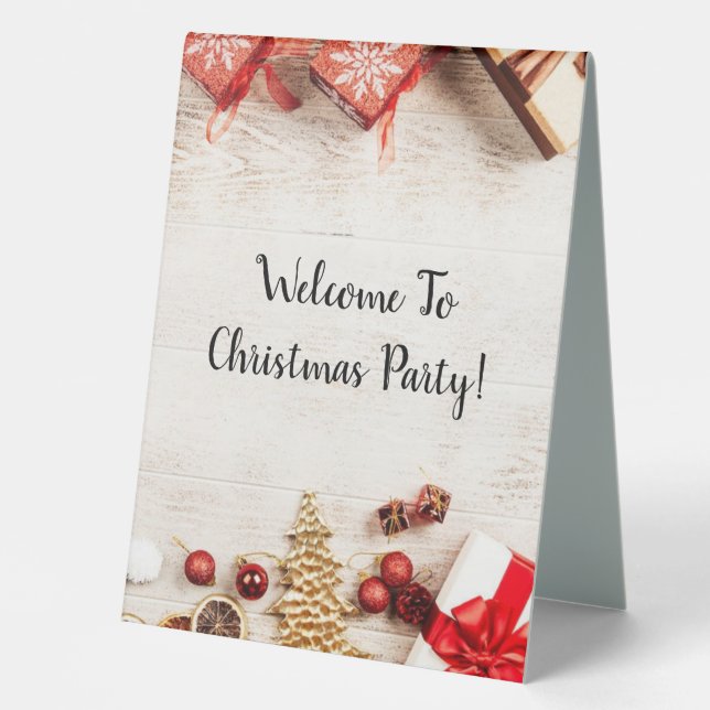 Weihnachts-Party-Schild Tischaufsteller (Vorderseite)