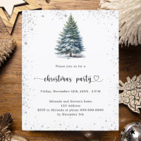 Weihnachts-Party-Schnee handgezeichnet Einladung