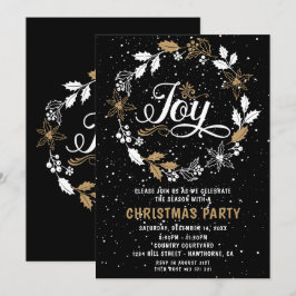 Weihnachts Party schwarz & gold Freude Einladung