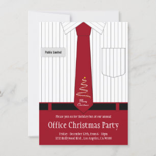 Weihnachts-Party-Shirt und Krawatte Einladung